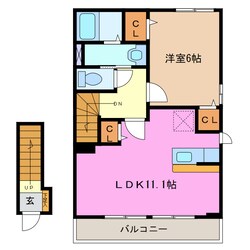 益生駅 徒歩25分 2階の物件間取画像